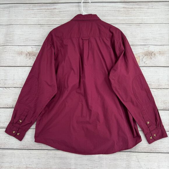 Cabela's Long Sleeve Button Down Shirt Mens XL Red Burgundy - Picture 2 of 12